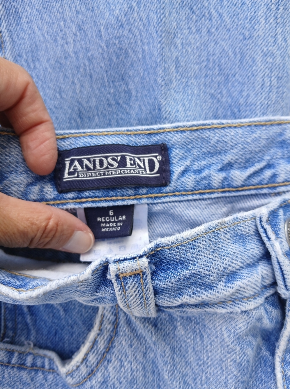 Vintage 90s Lands' End Highrise Jeans Butter Mom Size 6 - Picture 6 of 7